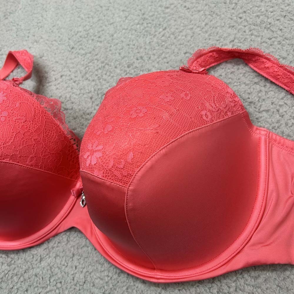 Curvy Couture Bra 40DDD Push Up Bra 1017 Tupip Lace Balconette Push Up Bra - Picture 3 of 10
